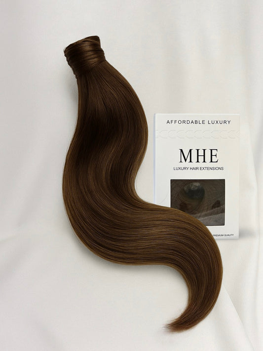 Clip in Ponytail piece Balayage 4, 4/8 mix 100g 26 inch