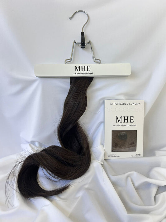 Darkest brown tape in hair extensions
