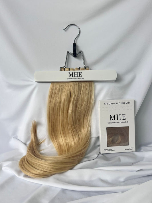 clean blonde tape in hair extensions