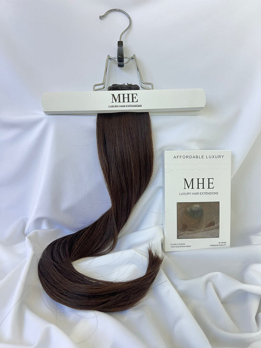 medium brown tape in hair extensions