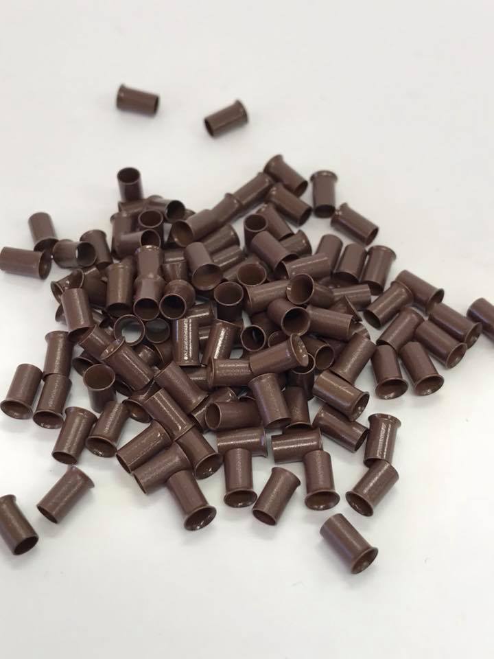 copper tube beads 4mm medium brown