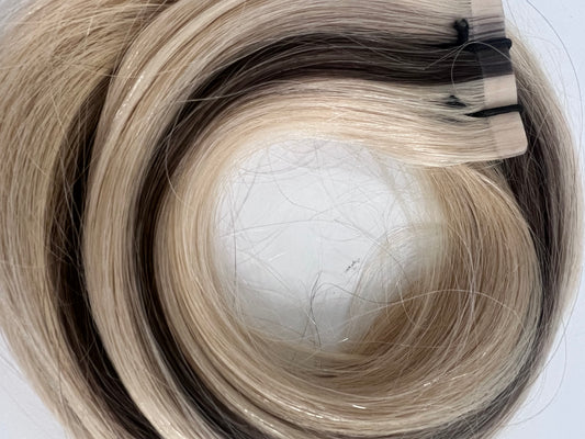 '50G' CLEARANCE TAPE IN HAIR EXTENSIONS 6-60 - Light Brown & Clean Blonde (90/10) -  20 inch