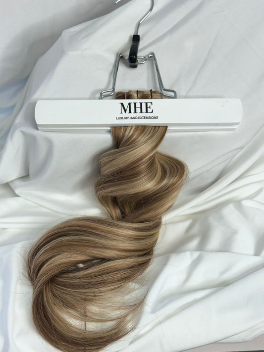 light brown/clean blonde tape in hair extensions