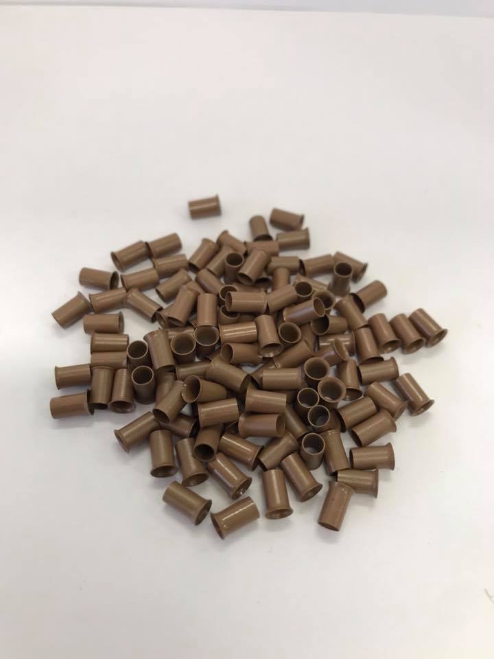 copper tube beads 4mm light brown
