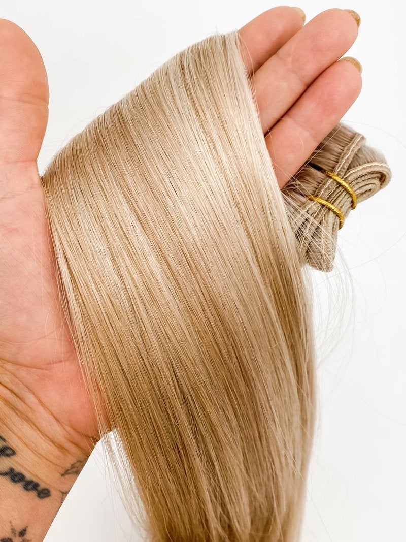 weft hair-18/60-honey blonde & whitest blonde 24 inch 100 grams