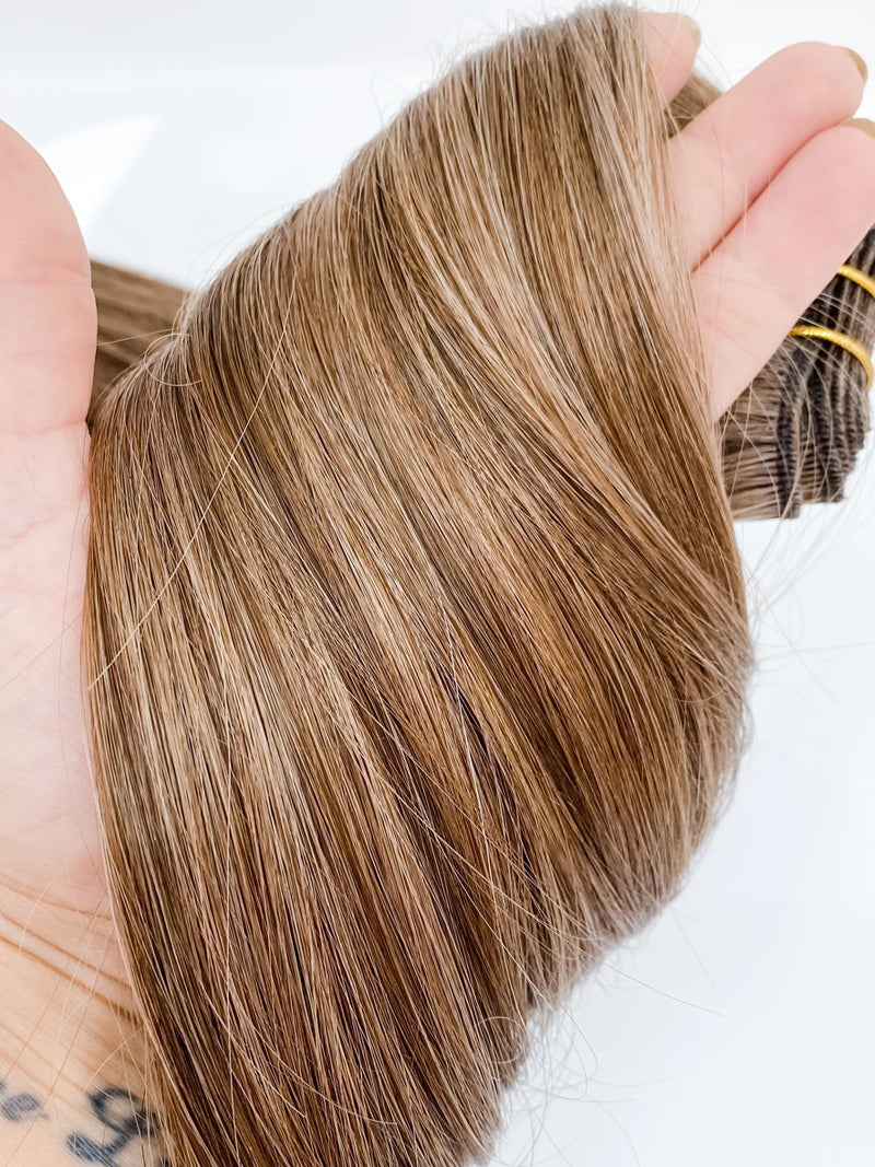 ULTIMATE SIGNATURE WEFT HAIR-4/8 MIX Chocolate brown & Dark golden blonde