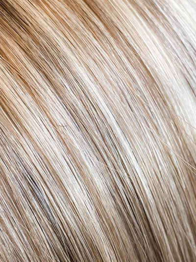 weft hair-6/60a light chestnut brown & whitest ash blonde 24 inch 70/30