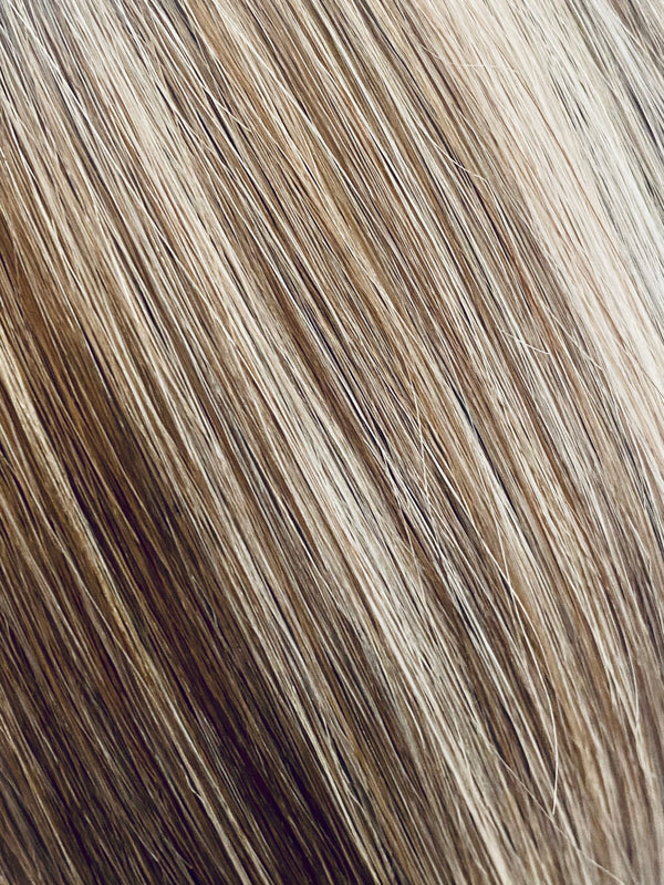 tape in hair extensions-6/60a 20inch light brown & ash blonde (50/50)