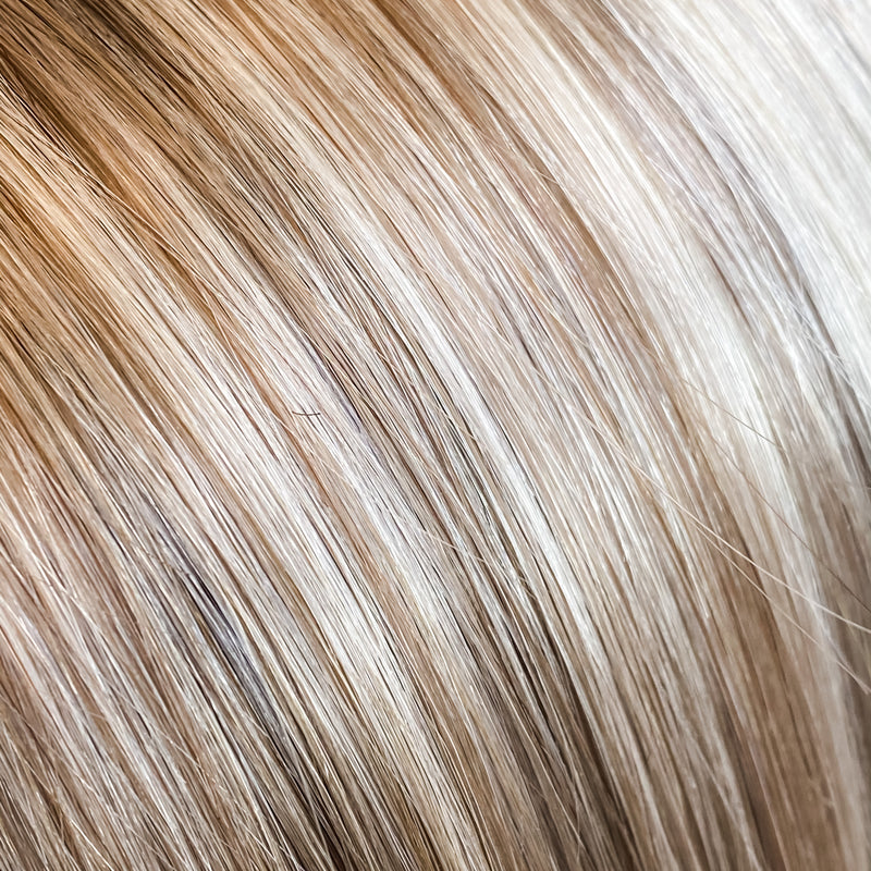weft hair-6/60a light chestnut brown & whitest ash blonde 24 inch 70/30